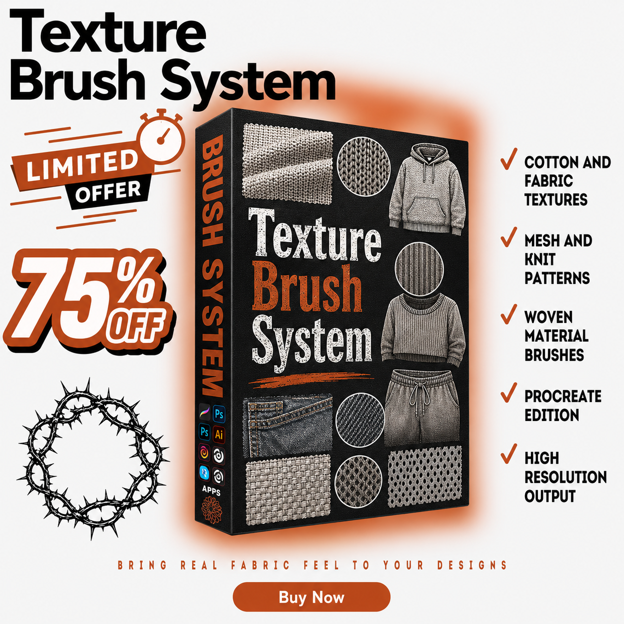 ETERNAL8 TEXTURE BRUSH SYSTEM — PROCREATE EDITION