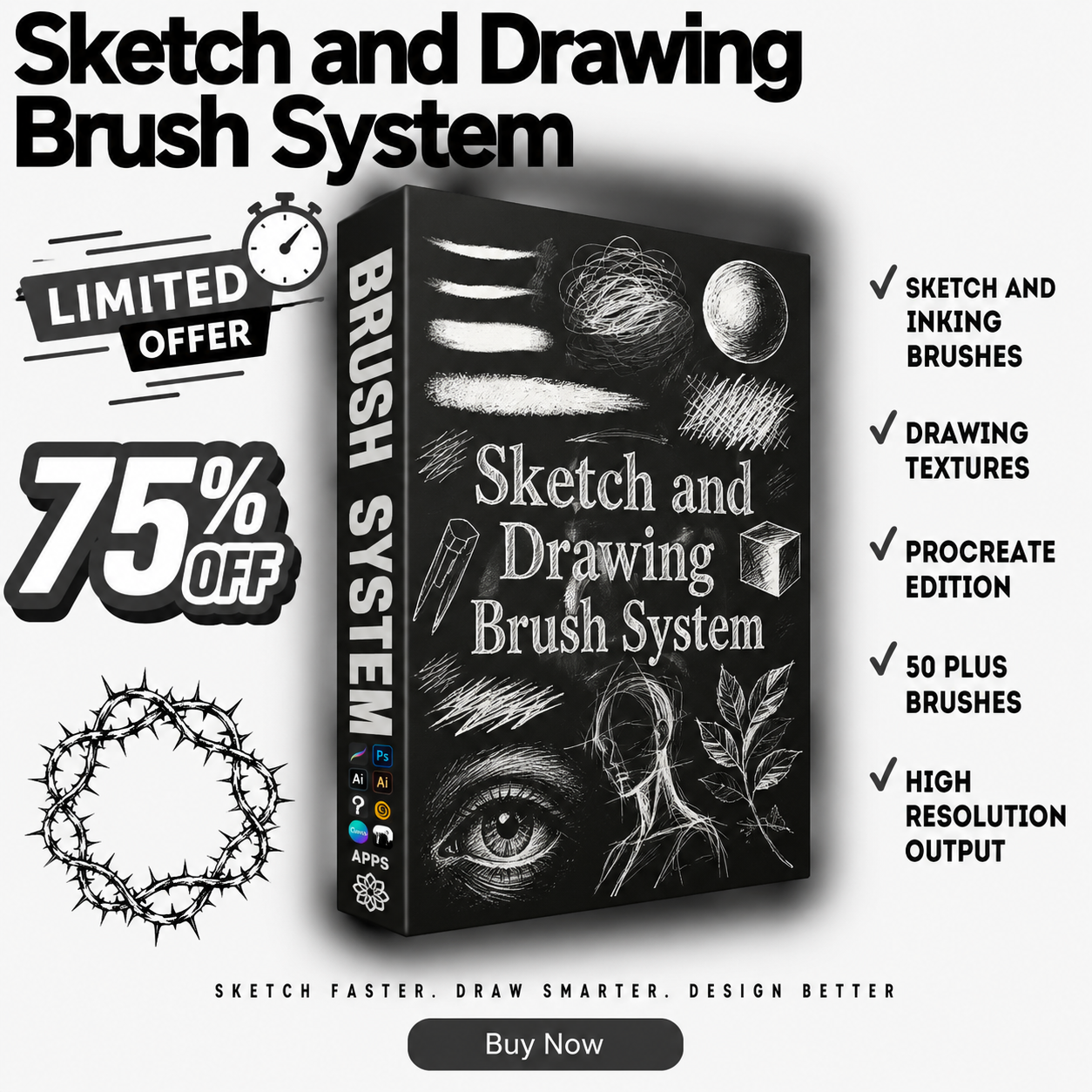 ETERNAL8 SKETCH & DRAWING BRUSH SYSTEM — PROCREATE EDITION