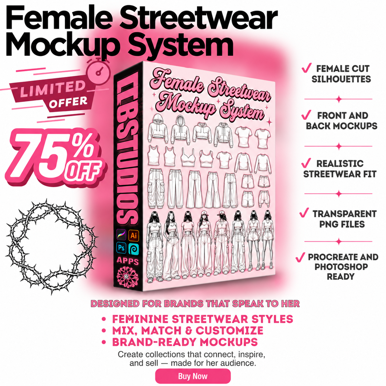ETERNAL8 — FEMALE STREETWEAR MOCKUP SYSTEM