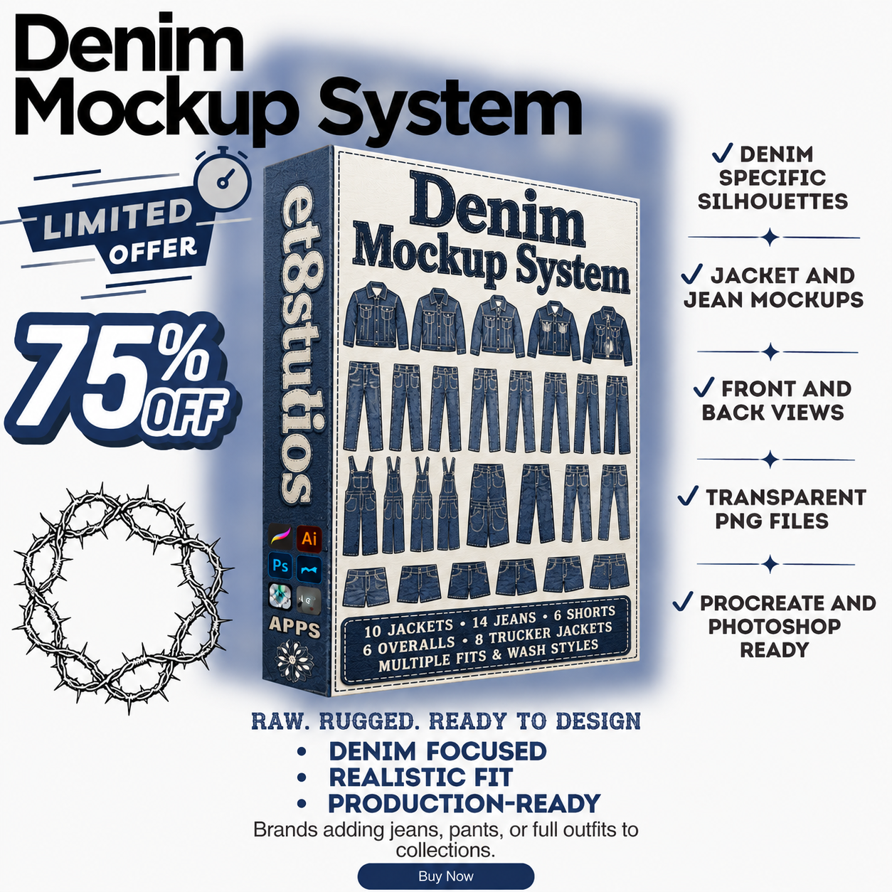 ETERNAL8 — DENIM MOCKUP SYSTEM