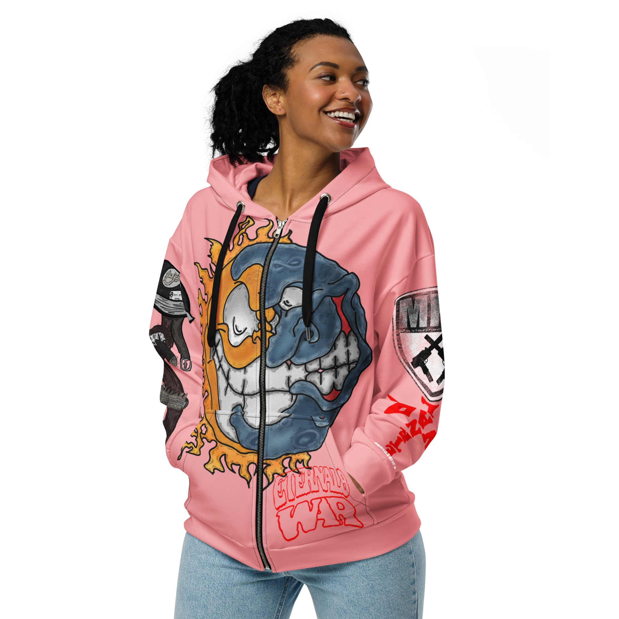 ETERNAL8 — SALMON ZIP HOODIE SZN:1 WAR