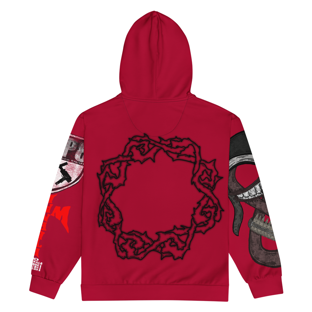 ETERNAL8 — CRIMSON ZIP HOODIE SZN:1 WAR