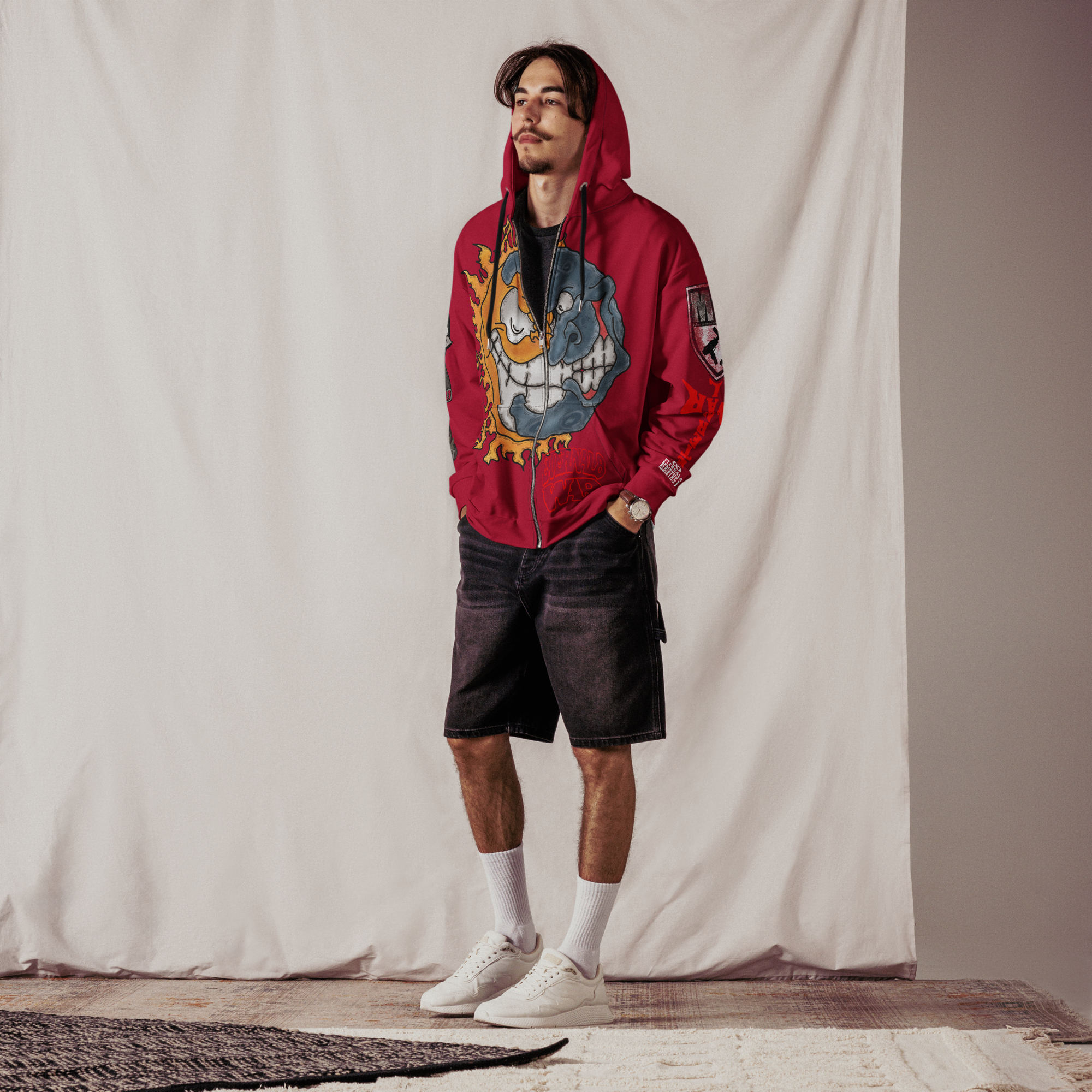 ETERNAL8 — CRIMSON ZIP HOODIE SZN:1 WAR