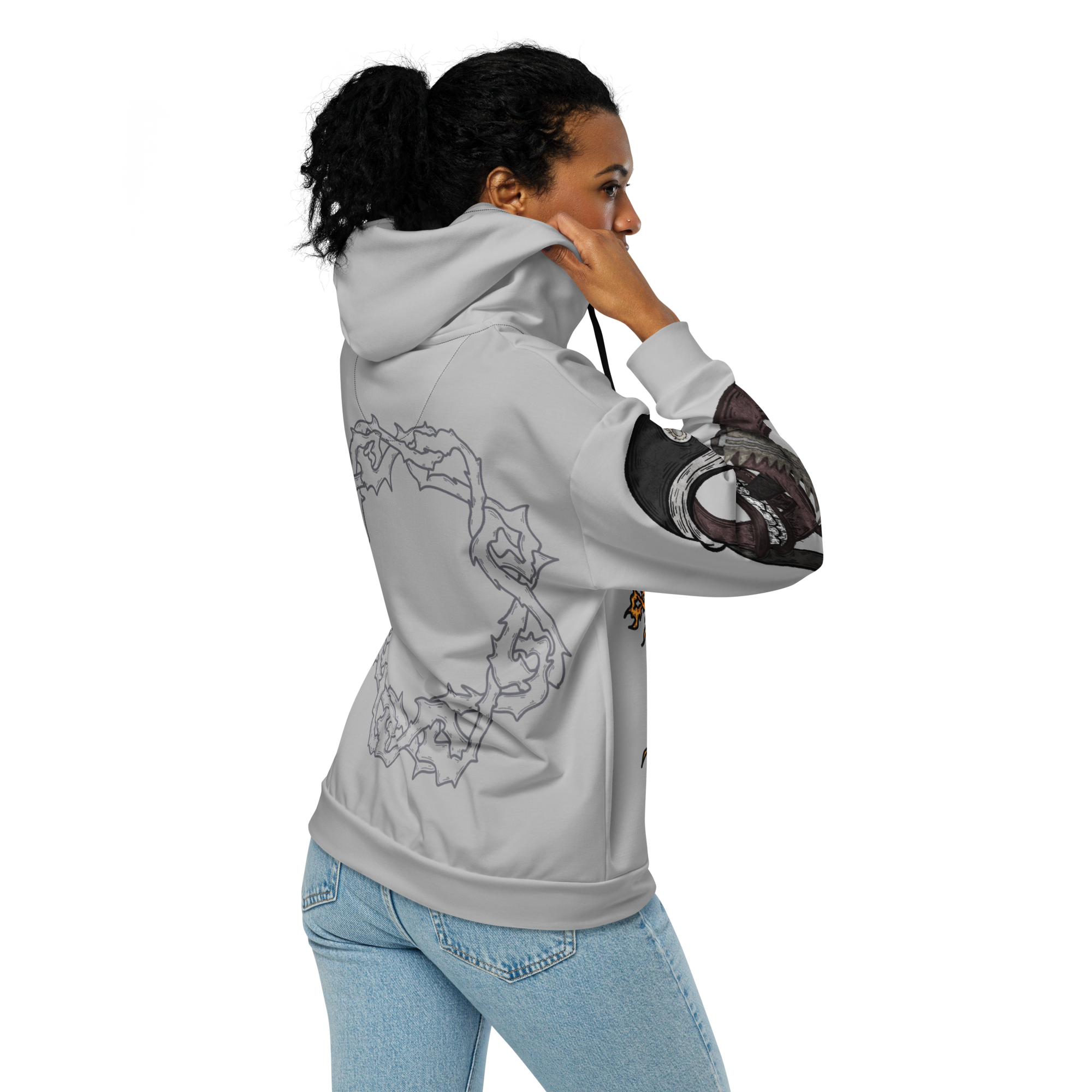 ETERNAL8 — SILVER ZIP HOODIE SZN:1 WAR