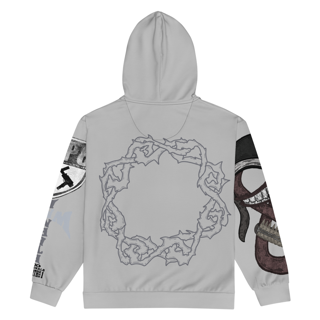 ETERNAL8 — SILVER ZIP HOODIE SZN:1 WAR