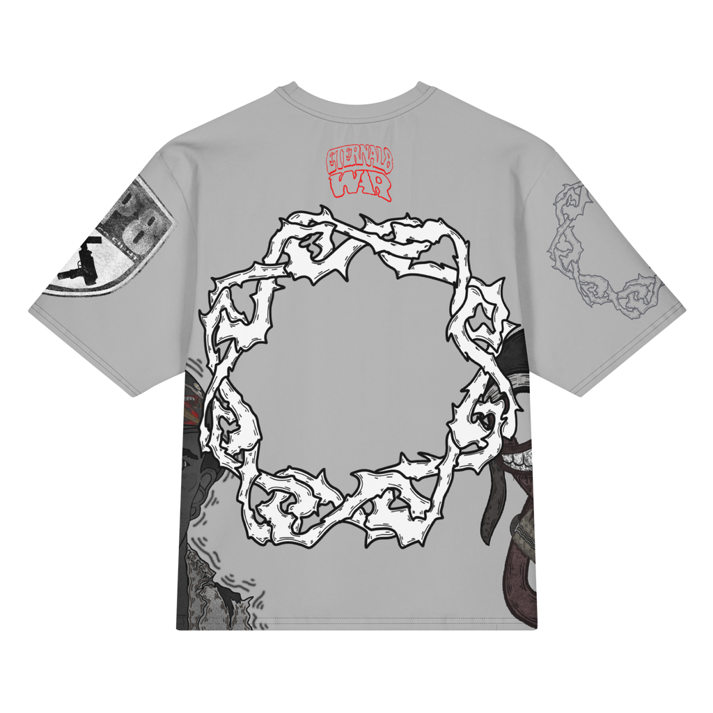ETERNAL8 — SILVER OVERSIZED TEE SZN:1 WAR