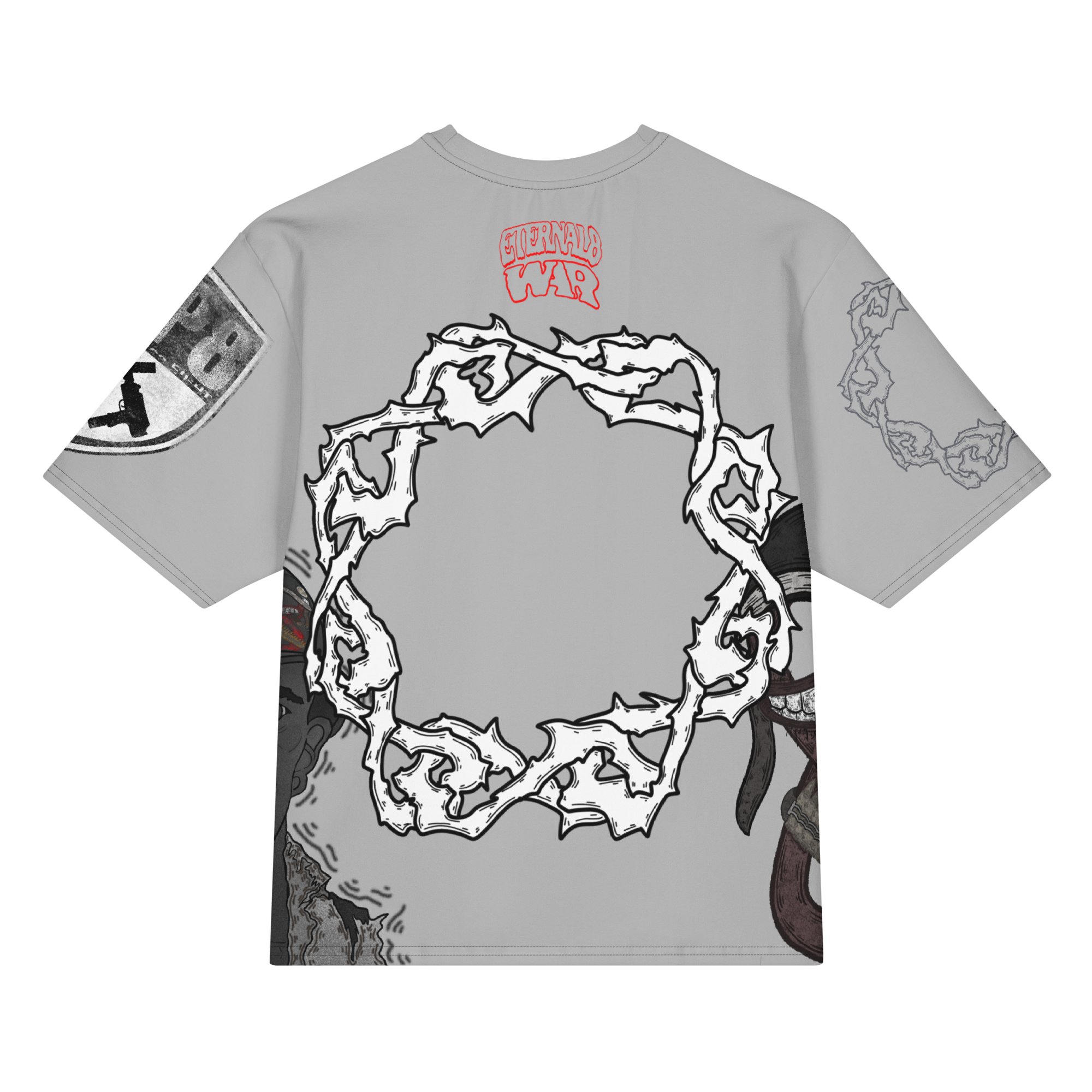 ETERNAL8 — SILVER OVERSIZED TEE SZN:1 WAR