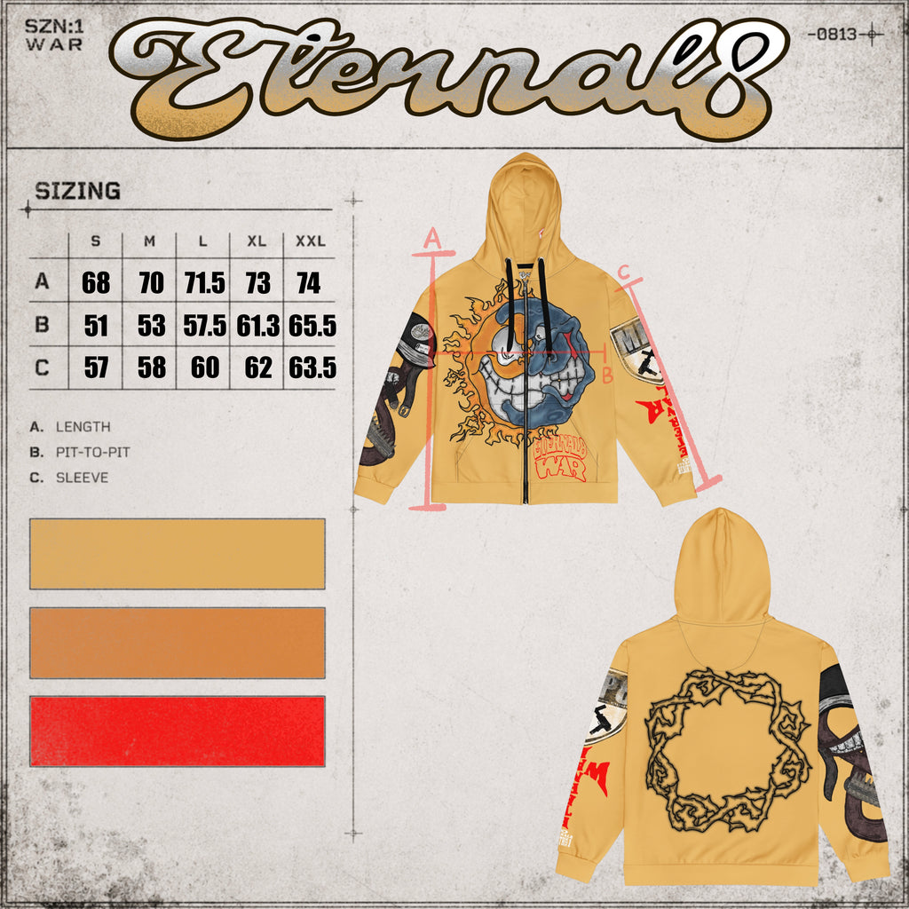 ETERNAL8 — GOLDEN ZIP HOODIE SZN:1 WAR