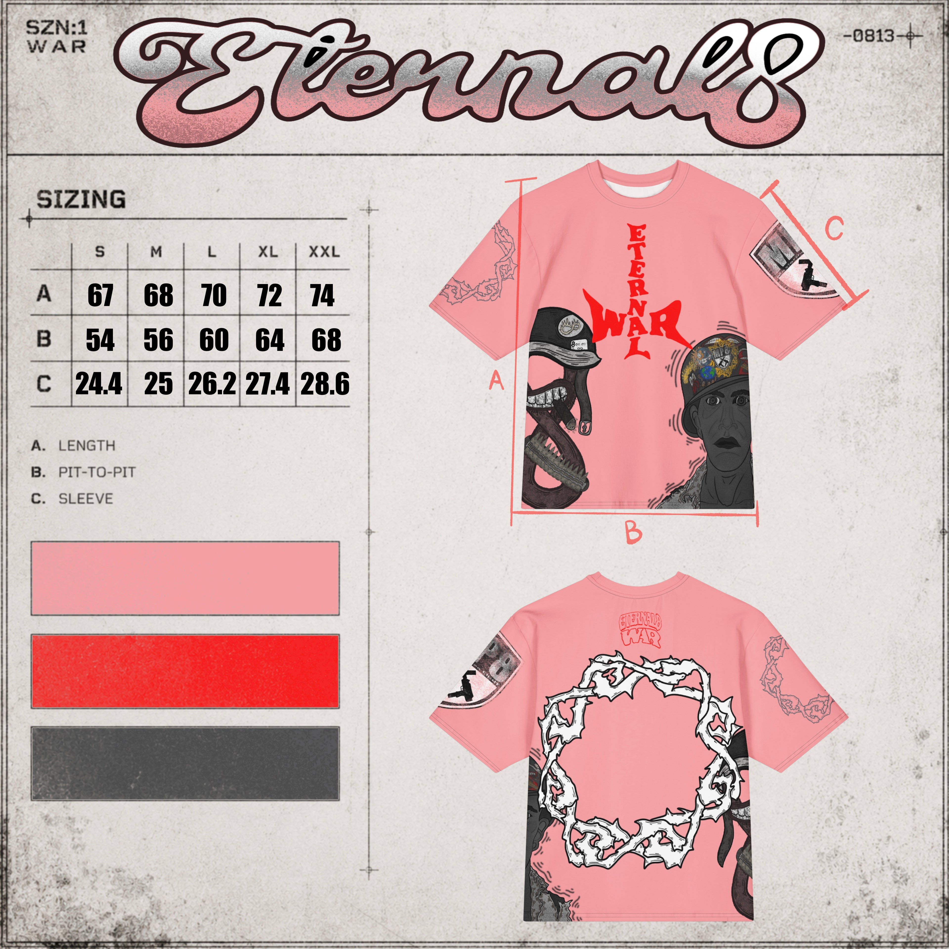 ETERNAL8 — SALMON OVERSIZED TEE SZN:1 WAR