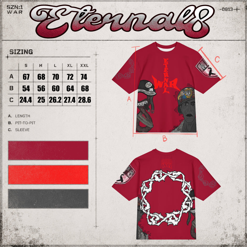 ETERNAL8 — CRIMSON OVERSIZED TEE SZN:1 WAR