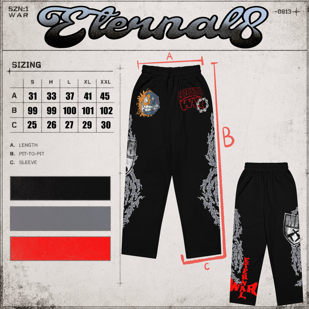ETERNAL8 — BLACK STACK JOGGERS SZN:1 WAR