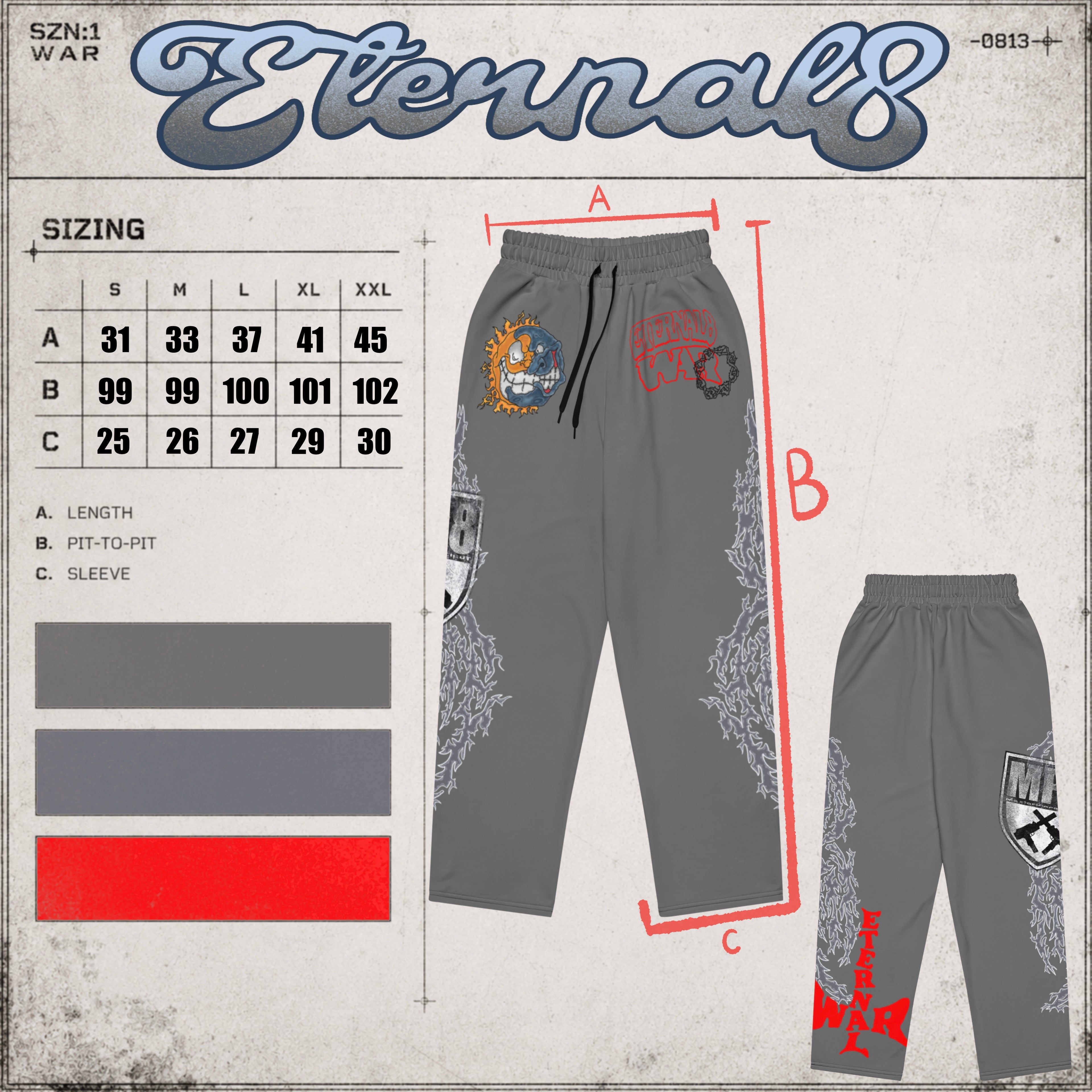 ETERNAL8 — DARK ASH JOGGERS SZN:1 WAR