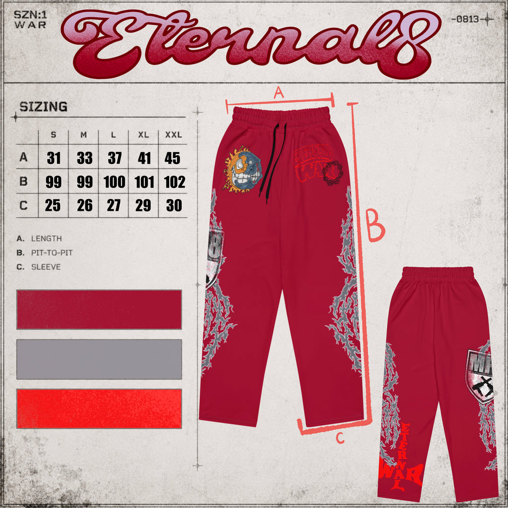 ETERNAL8 — CRIMSON STACK JOGGERS SZN:1 WAR