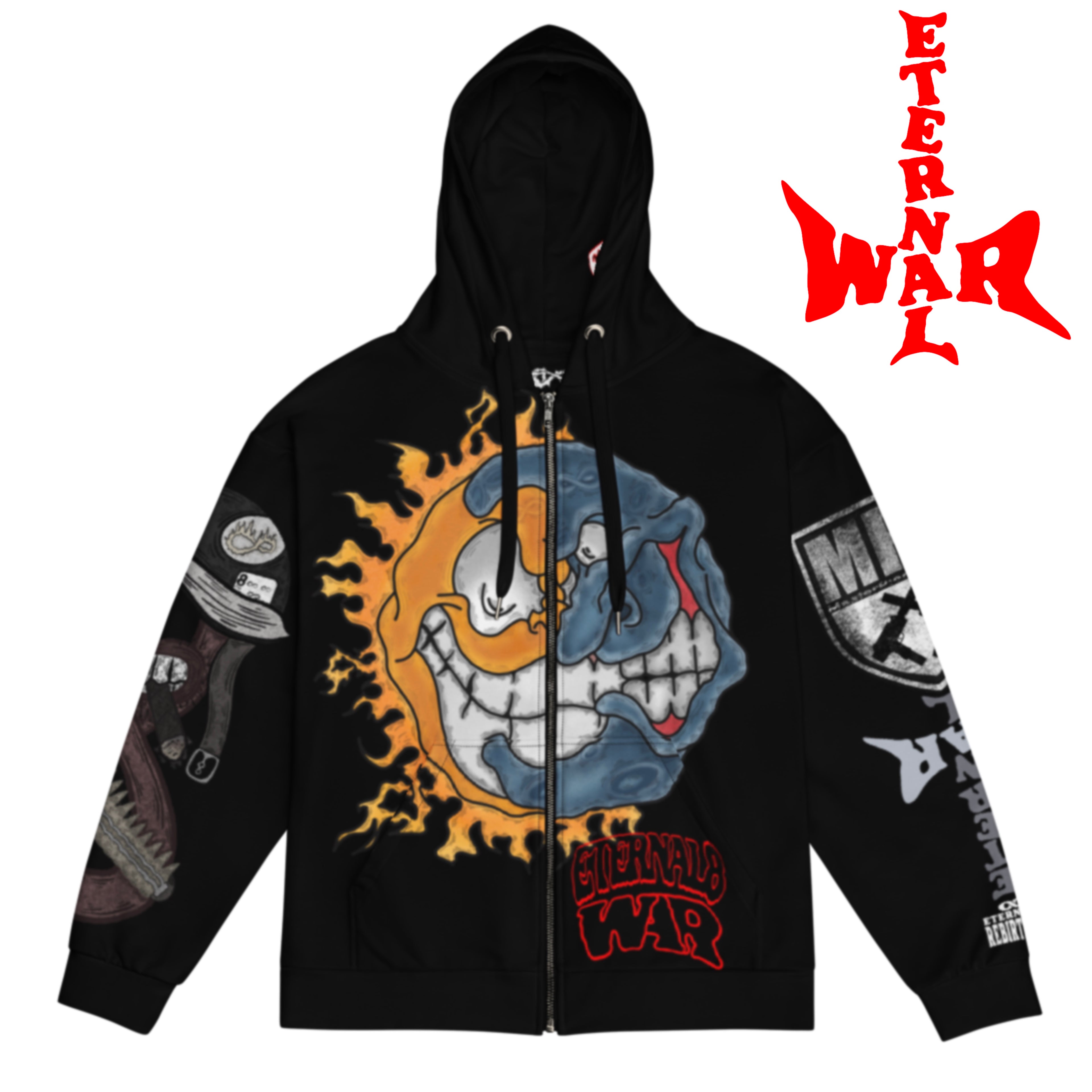 ETERNAL8 — BLACK ZIP HOODIE SZN:1 WAR