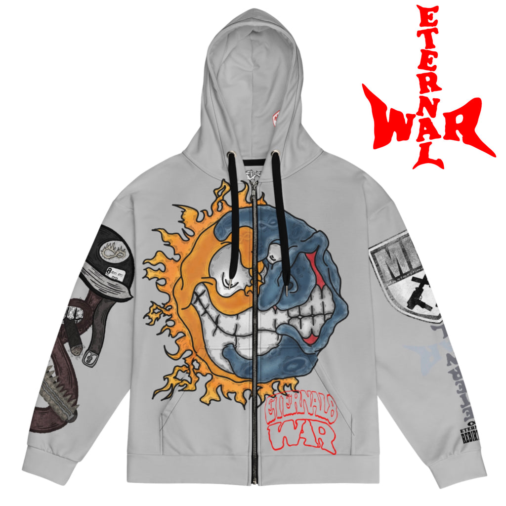 ETERNAL8 — SILVER ZIP HOODIE SZN:1 WAR