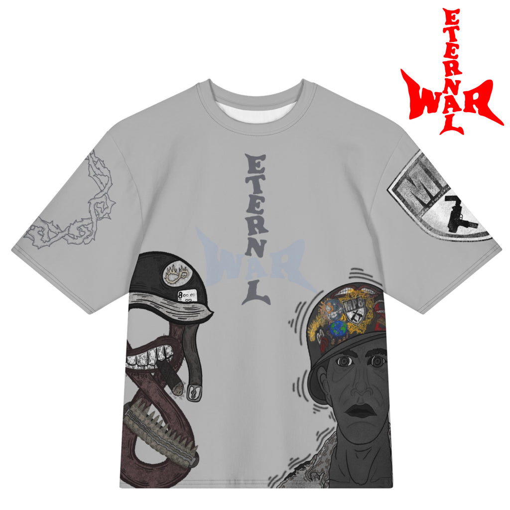 ETERNAL8 — SILVER OVERSIZED TEE SZN:1 WAR