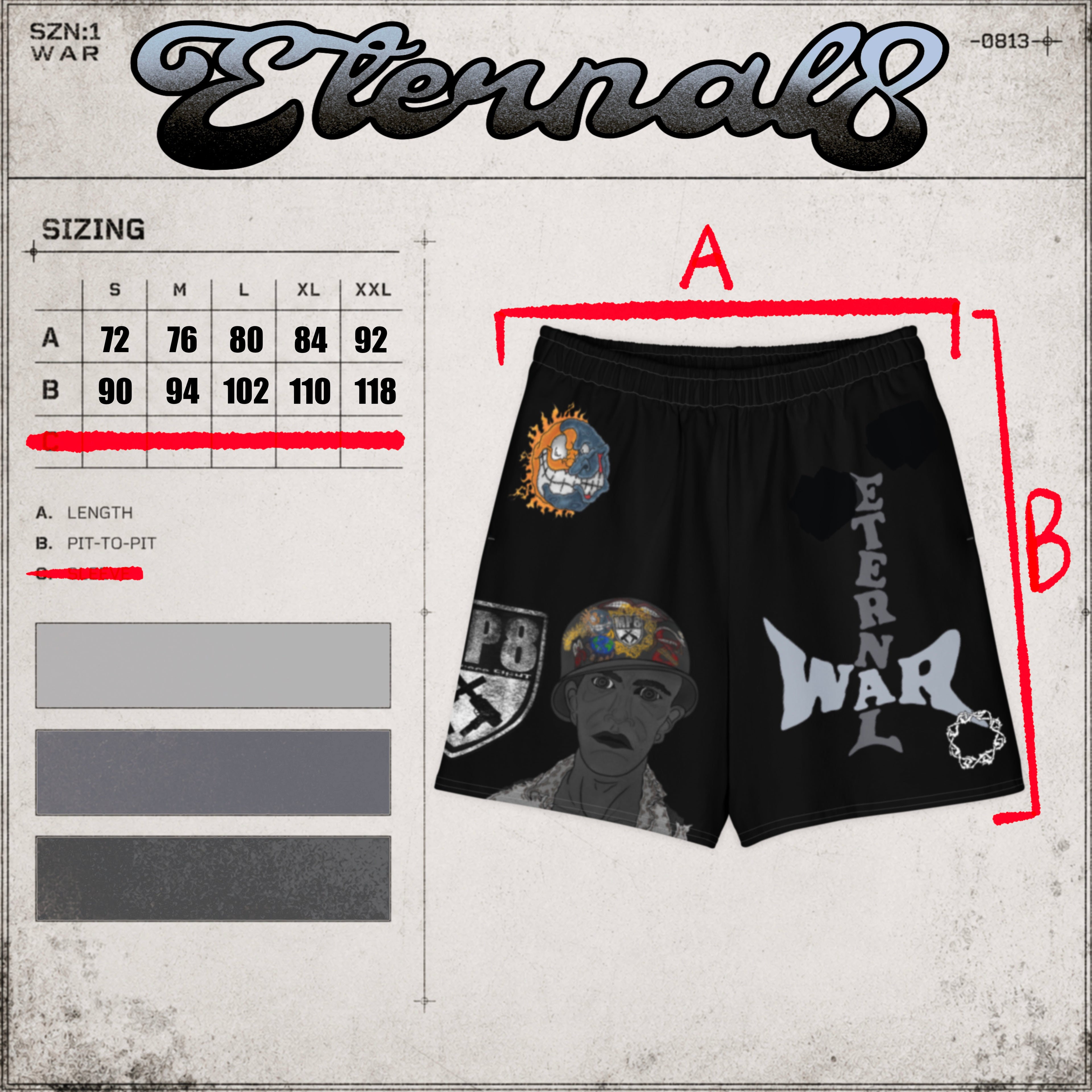 ETERNAL8 WAR SZN:1 Shorts – Black Void Edition