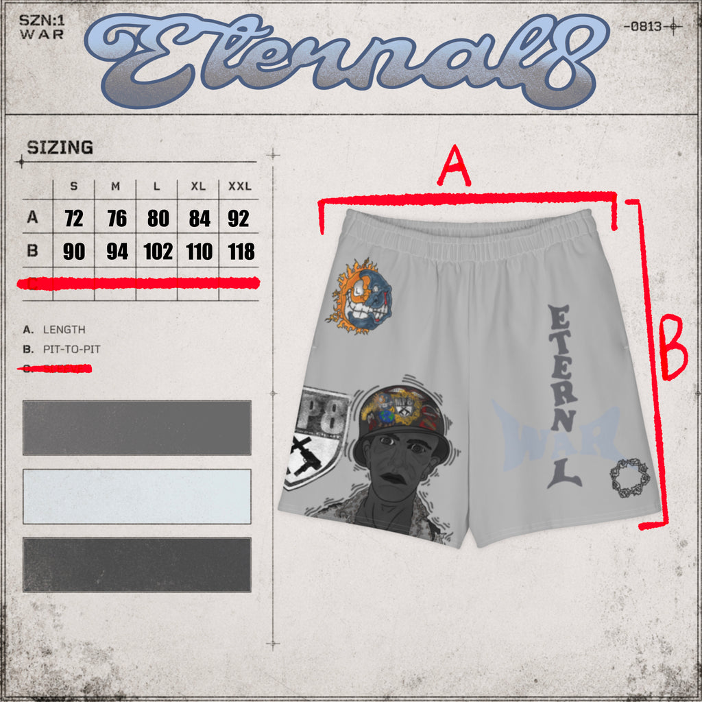 ETERNAL8 WAR SZN:1 Shorts – Silver Alloy Edition